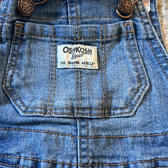 Oshkosh Denim Floral Shortall Overalls - Picture 3 of 8